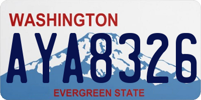 WA license plate AYA8326