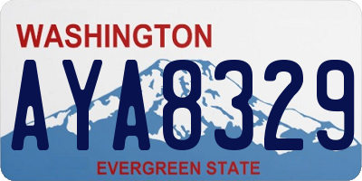 WA license plate AYA8329