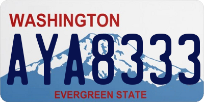 WA license plate AYA8333