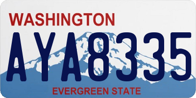 WA license plate AYA8335