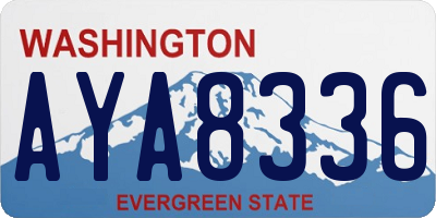 WA license plate AYA8336