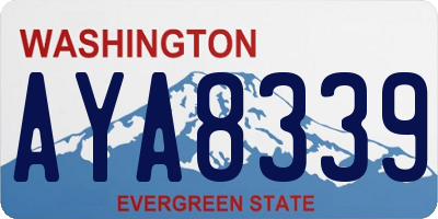 WA license plate AYA8339