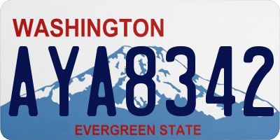WA license plate AYA8342