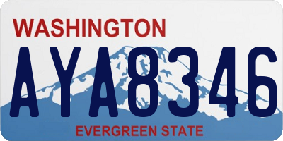 WA license plate AYA8346