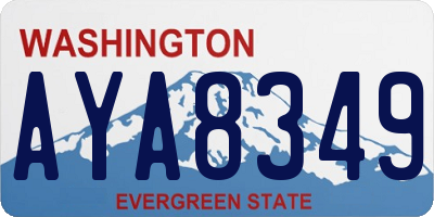 WA license plate AYA8349