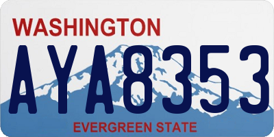 WA license plate AYA8353