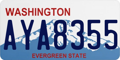 WA license plate AYA8355