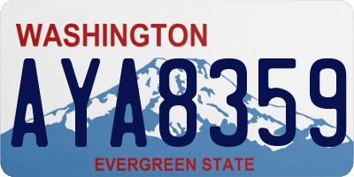 WA license plate AYA8359