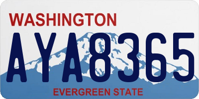 WA license plate AYA8365