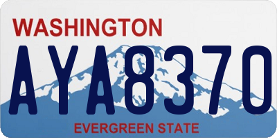 WA license plate AYA8370