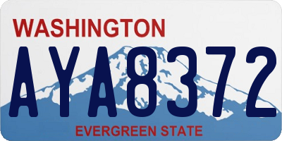 WA license plate AYA8372