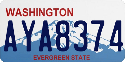 WA license plate AYA8374