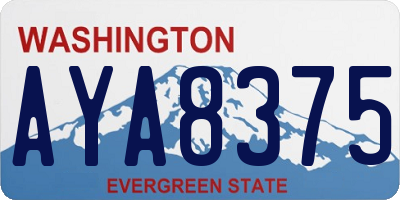 WA license plate AYA8375