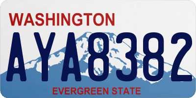 WA license plate AYA8382