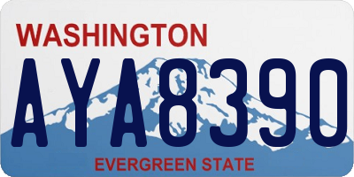 WA license plate AYA8390