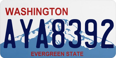 WA license plate AYA8392