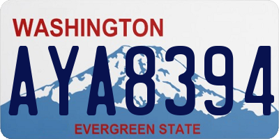 WA license plate AYA8394
