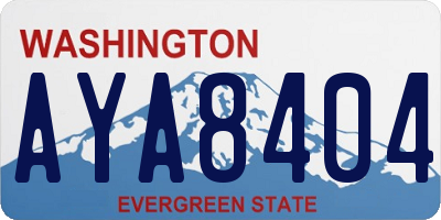 WA license plate AYA8404