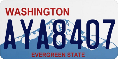 WA license plate AYA8407