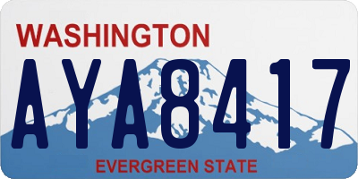 WA license plate AYA8417