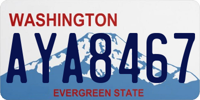 WA license plate AYA8467