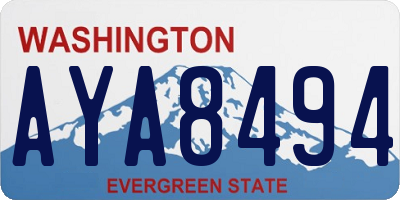 WA license plate AYA8494