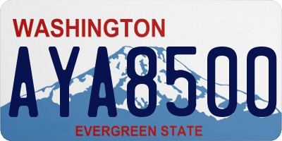 WA license plate AYA8500