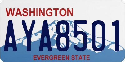 WA license plate AYA8501