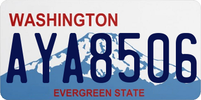 WA license plate AYA8506