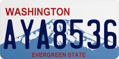 WA license plate AYA8536