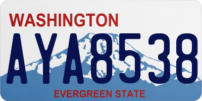 WA license plate AYA8538