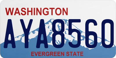 WA license plate AYA8560