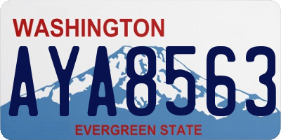 WA license plate AYA8563