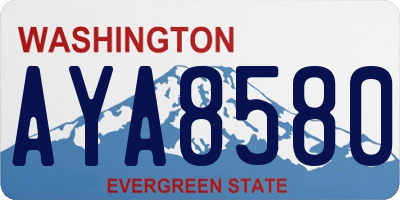 WA license plate AYA8580