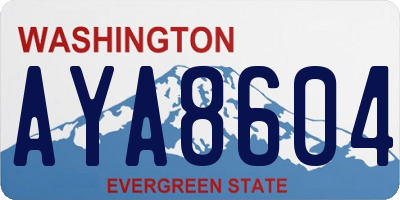 WA license plate AYA8604