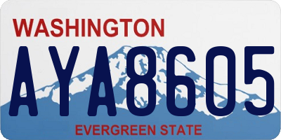 WA license plate AYA8605