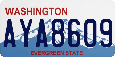 WA license plate AYA8609