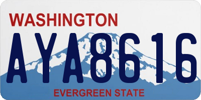 WA license plate AYA8616