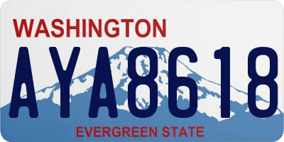 WA license plate AYA8618