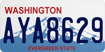 WA license plate AYA8629