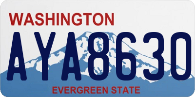 WA license plate AYA8630