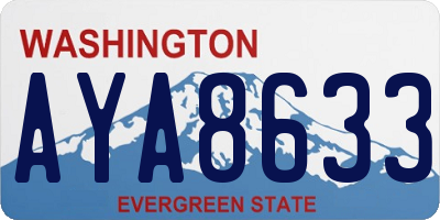 WA license plate AYA8633