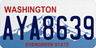 WA license plate AYA8639