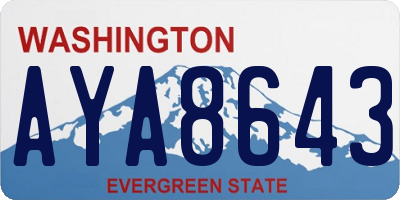 WA license plate AYA8643