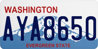 WA license plate AYA8650