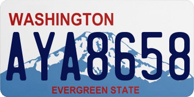 WA license plate AYA8658