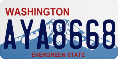 WA license plate AYA8668