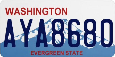 WA license plate AYA8680