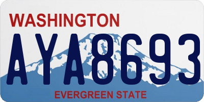 WA license plate AYA8693