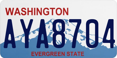 WA license plate AYA8704